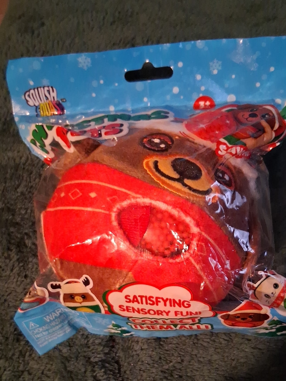 Squish Down Red & Brown Reindeer Plush - Satisfying Sensory Toy